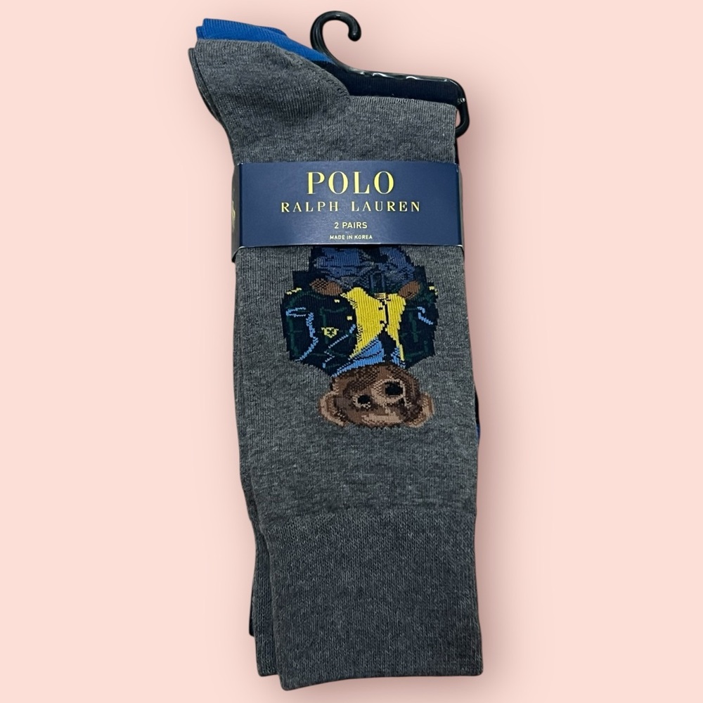 Ralph Lauren Polo Men’s Bear Socks Set Of 2 Pairs